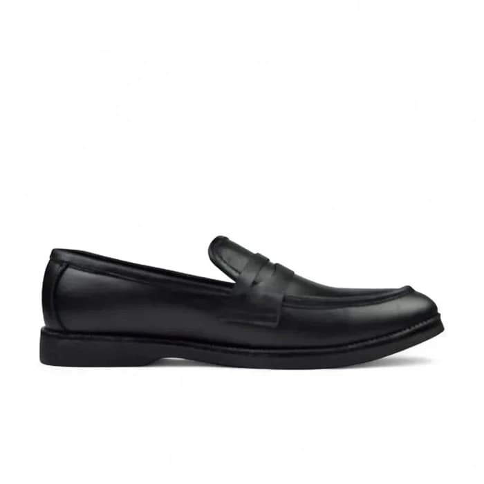 Leather College Loafer - Black