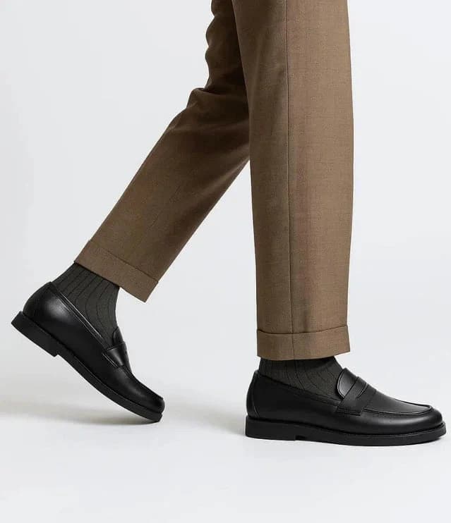 Leather College Loafer - Black