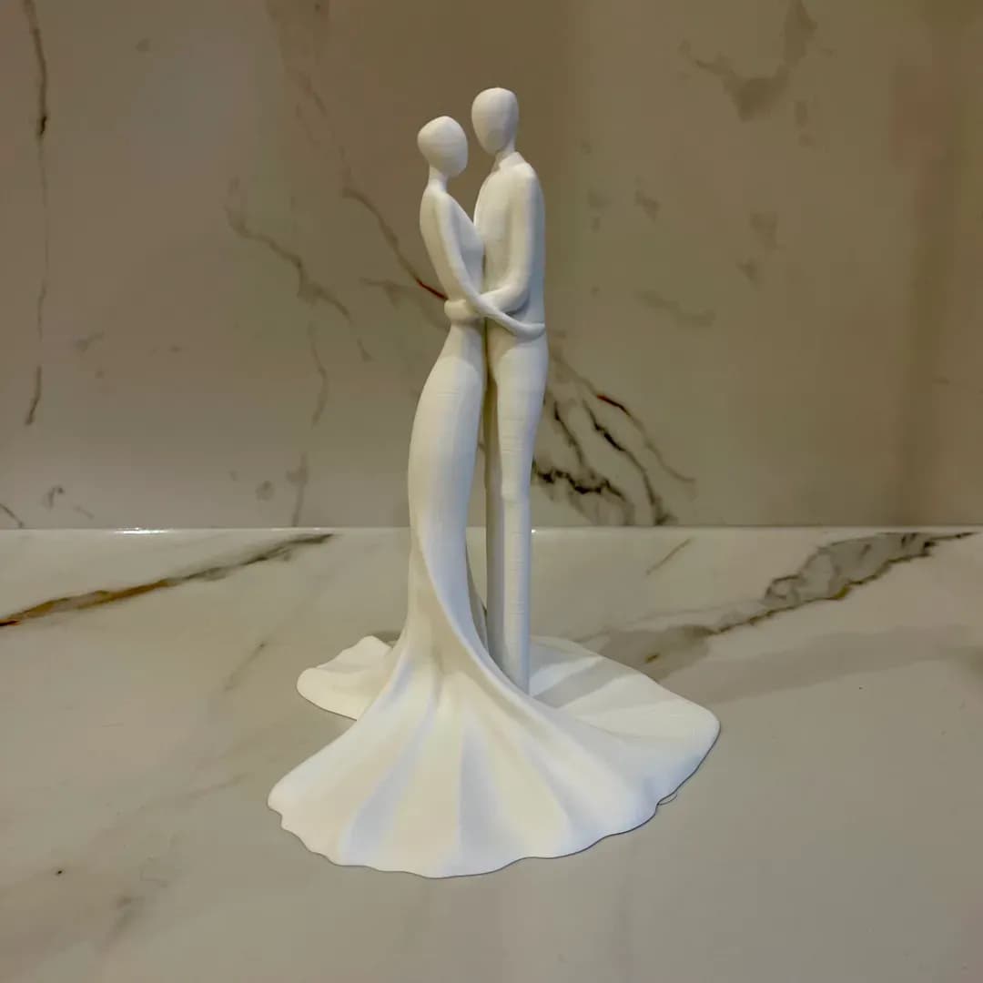 Beautiful Couple Statue Groom Bride Abstract Modern Design