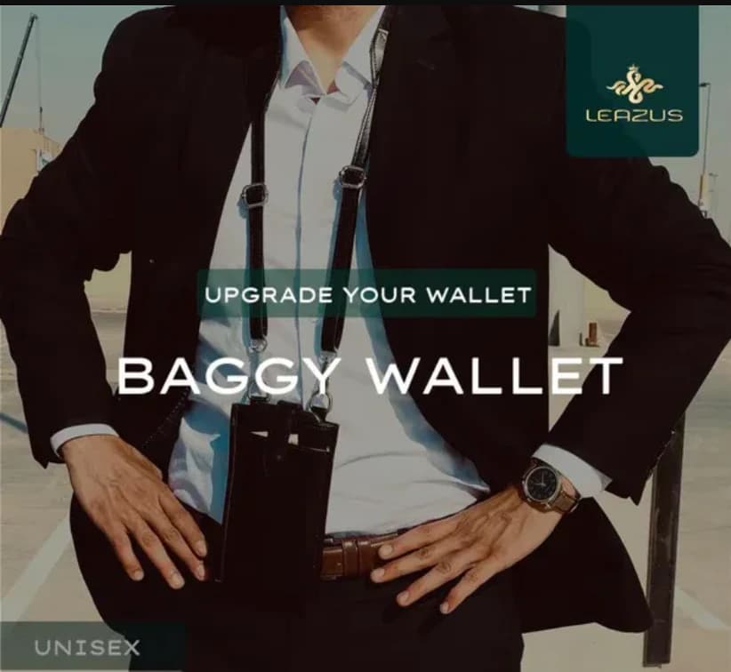 Black - LEATHER BAGGY WALLET