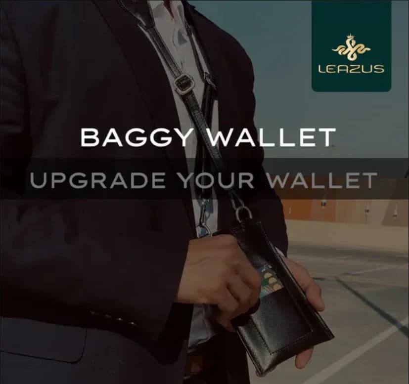 Black - LEATHER BAGGY WALLET
