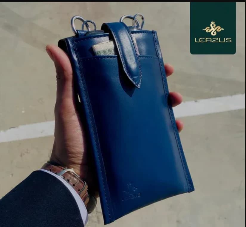 Blue - LEATHER BAGGY WALLET