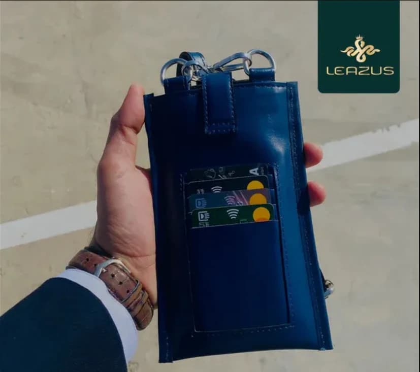 Blue - LEATHER BAGGY WALLET