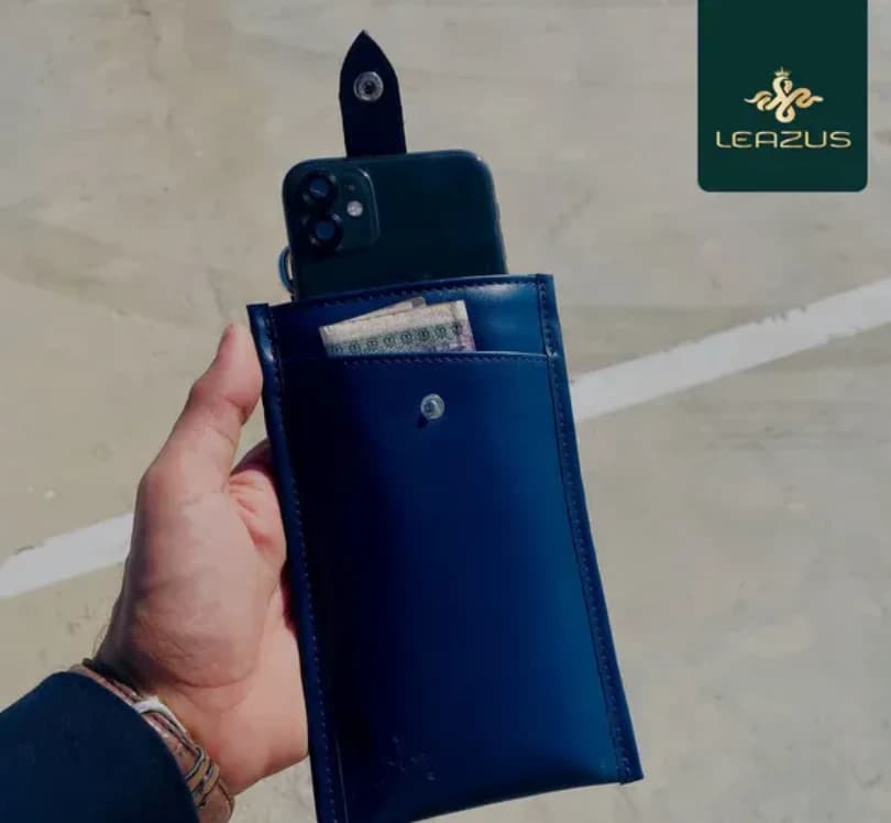 Blue - LEATHER BAGGY WALLET