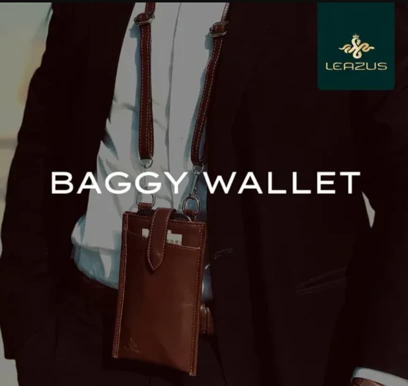 Brown - LEATHER BAGGY WALLET