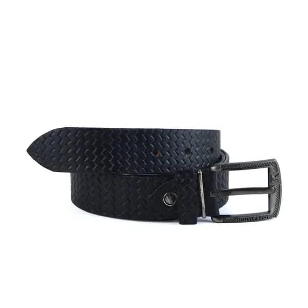 Leather Casual belt - MM-11 black