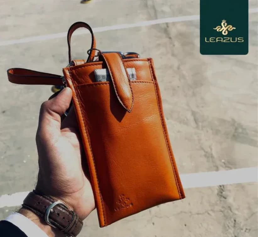 Orange - LEATHER BAGGY WALLET