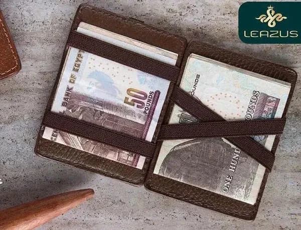 Leather wallet - magic brown