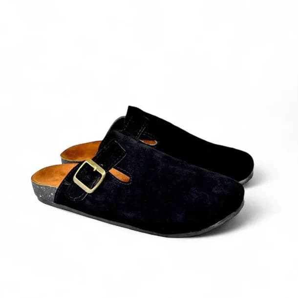 Leather SnapClog - Black