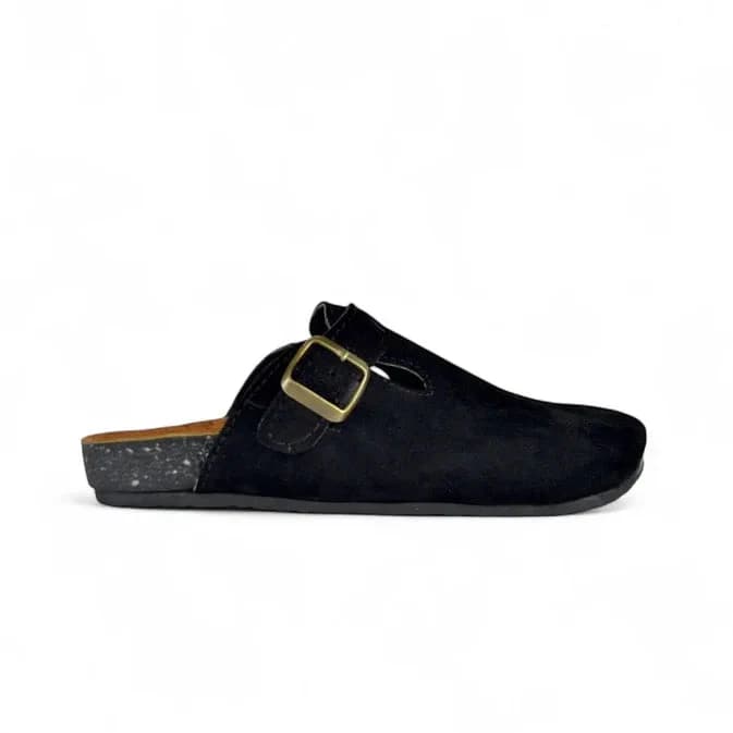 Leather SnapClog - Black