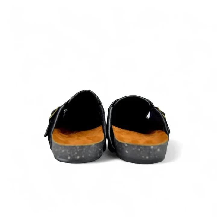 Leather SnapClog - Black