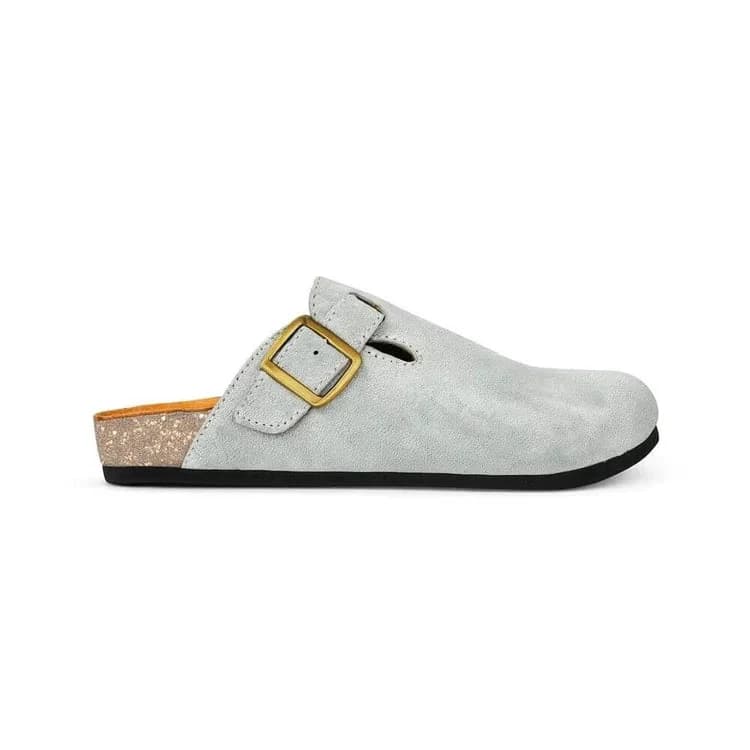 Leather SnapClog - Gray