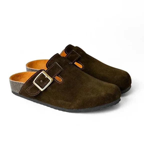 Leather SnapClog - Brown