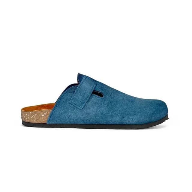 Leather SnapClog - Sky Blue