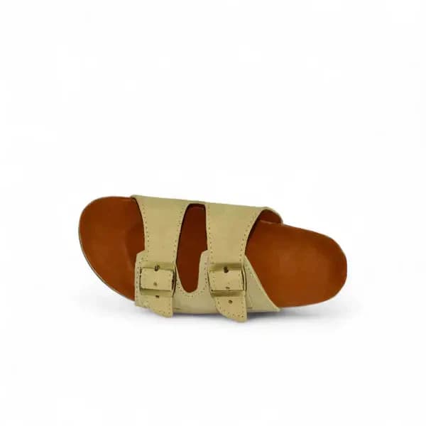 Leather SnapDue Sandal - Beige