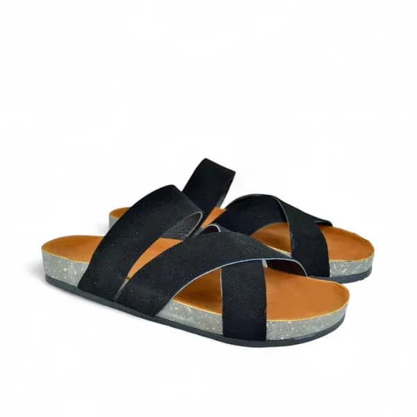 Leather SnapXtra Sandal - Black