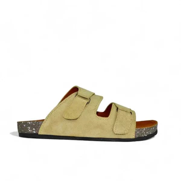 Leather SnapLock Sandal - Beige