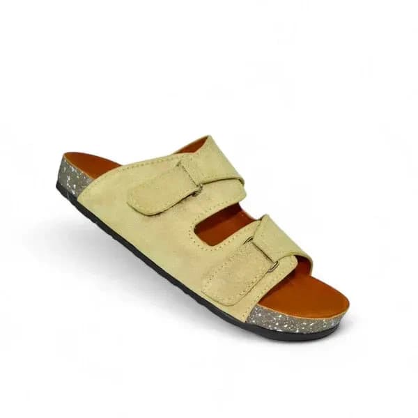 Leather SnapLock Sandal - Beige
