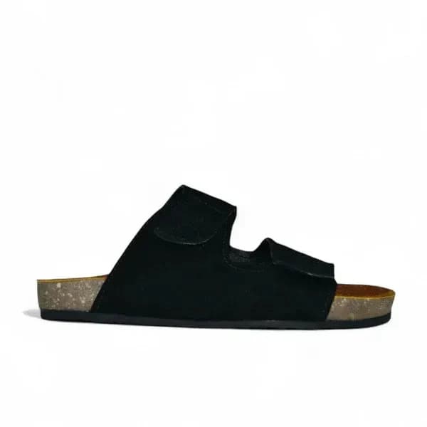 Leather SnapGo Sandal - Black
