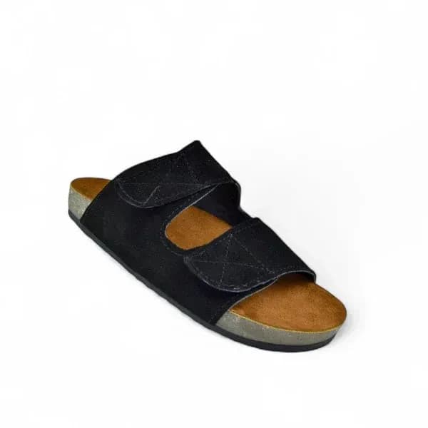 Leather SnapGo Sandal - Black