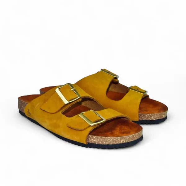 Leather SnapDue Sandal - Mustard