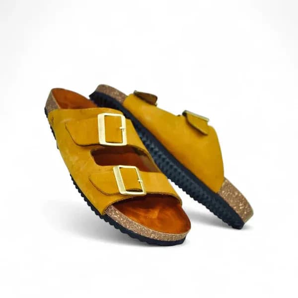 Leather SnapDue Sandal - Mustard