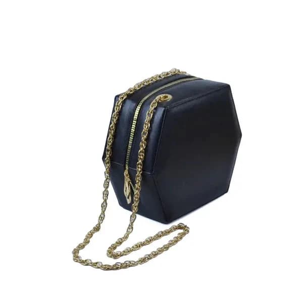 Leather bag for women - Hexa black