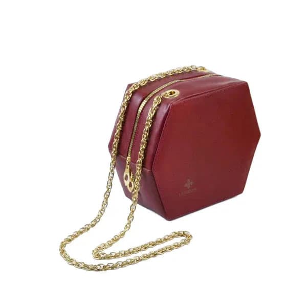Leather bag for women - Hexa Red