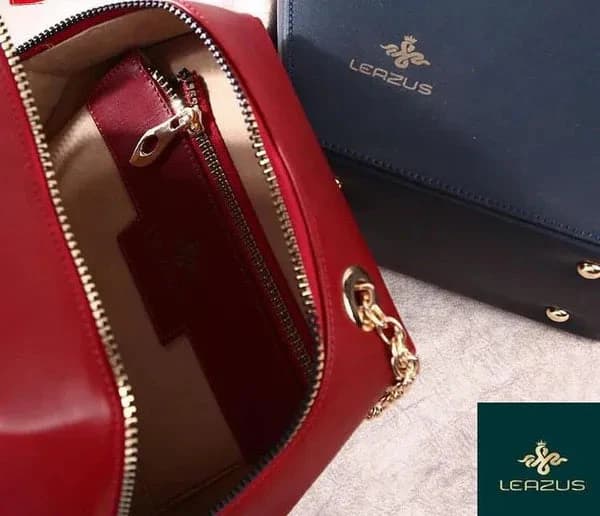 Leather bag for women - Hexa Red