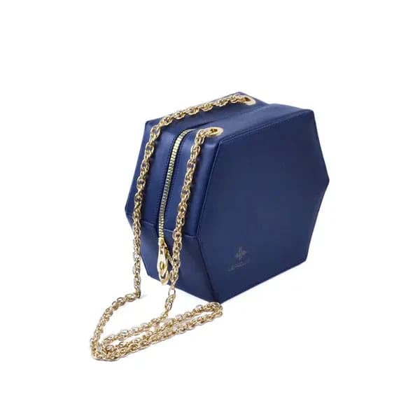 Leather bag for women - Hexa navy blue