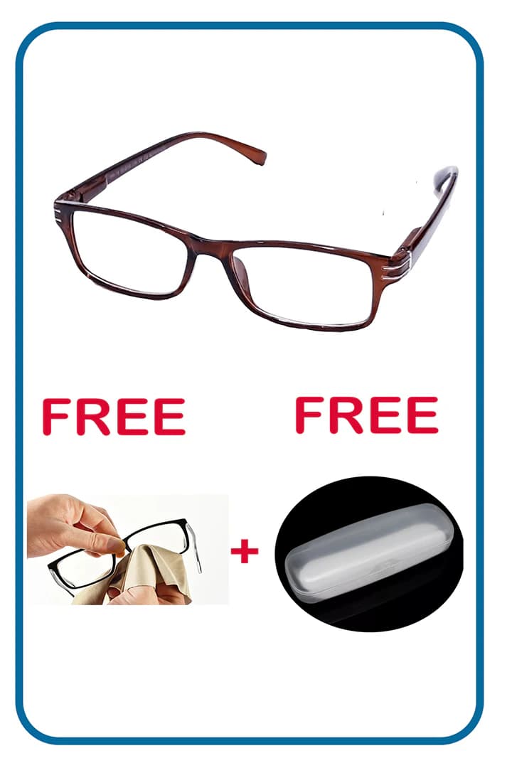 Three Reading Glasses for Men & Women – with case and cloth