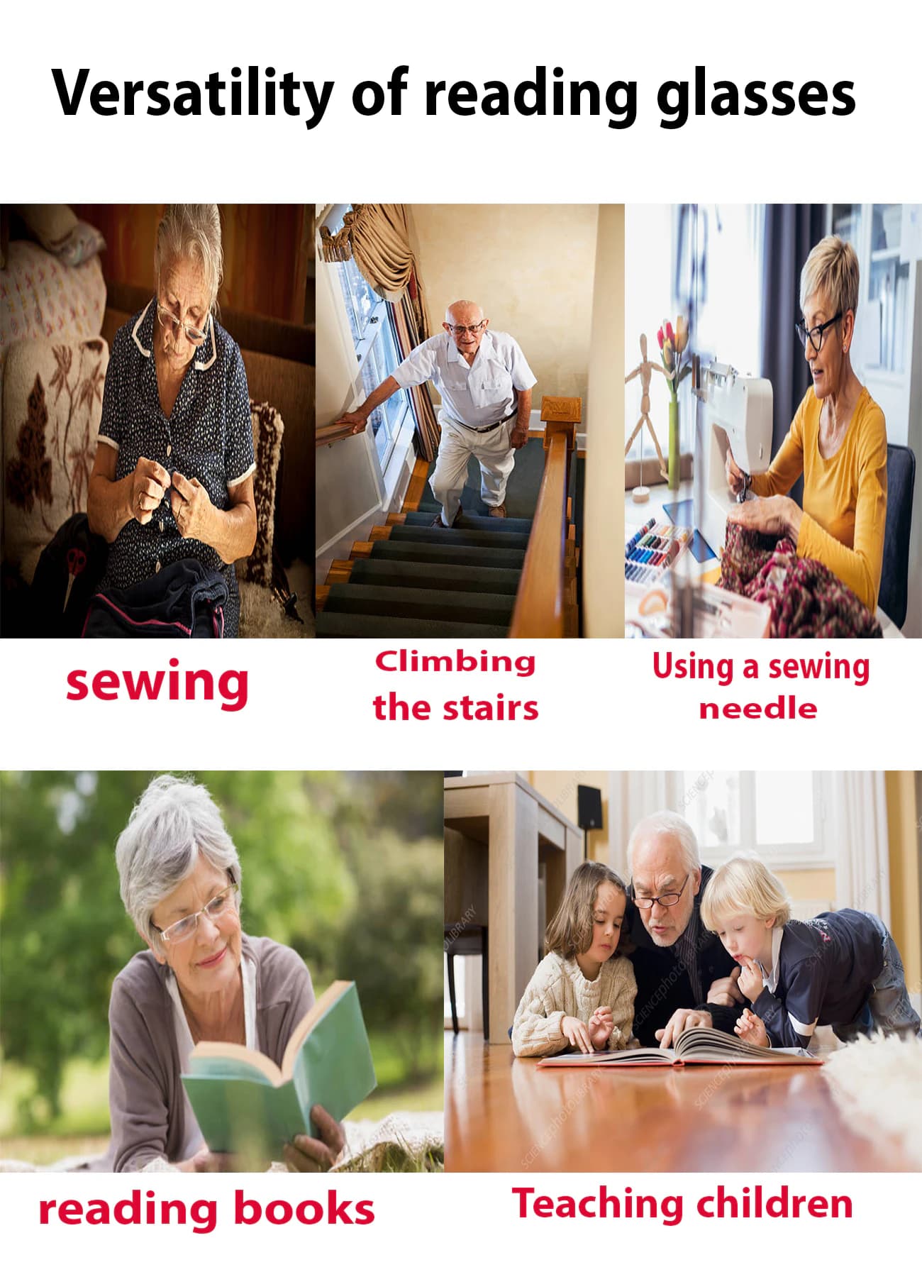 Three Reading Glasses for Men & Women – with case and cloth