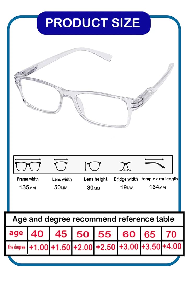 Three Reading Glasses for Men & Women – with case and cloth