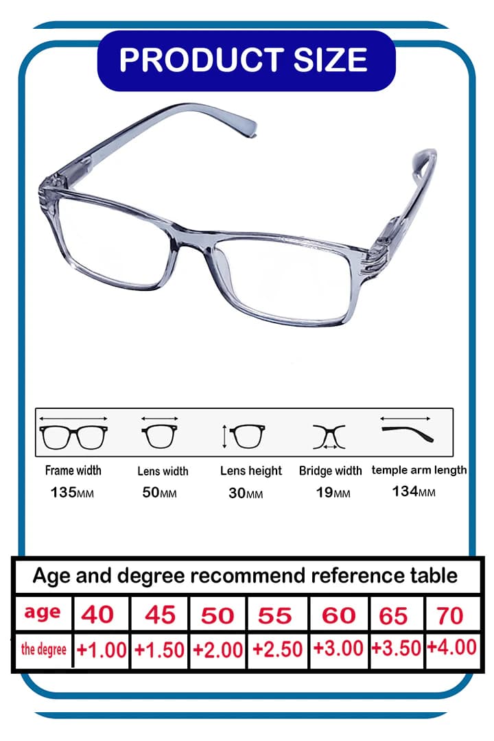 Three Reading Glasses for Men & Women – with case and cloth