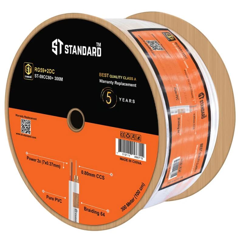 Cable Camera RG59 ST-59CC80- Wood 300M