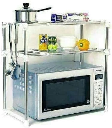Generic Stainless Steel Microwave Oven Rack – 2 Tier, Tan, 30 x 8 x 6 cm