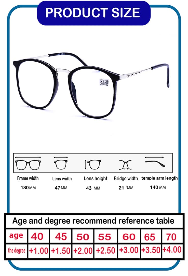 Prescription reading glasses for men and women - with cleaning cloth and origina
