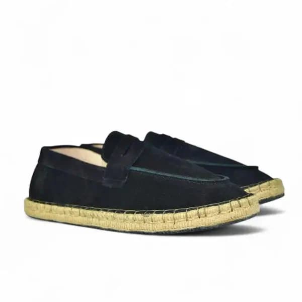 Leather Cangro Espadrilles - Black
