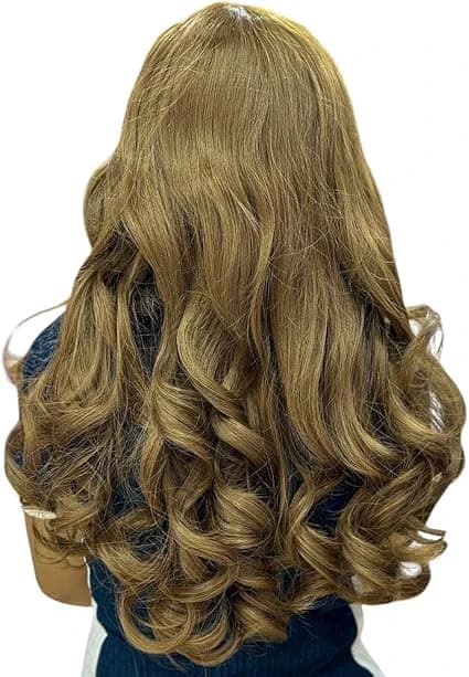 Long Golden Brown Wig with Bangs for Daily Use with Bangs
