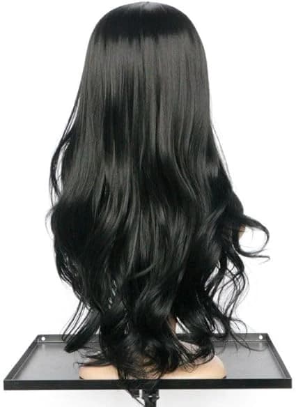 Long Wavy Black Wig Synthetic Hair Full Length Natural Styling