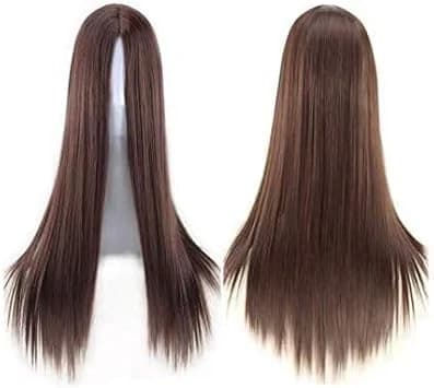 Brown long straight wig synthetic hair wigs for women cosplay