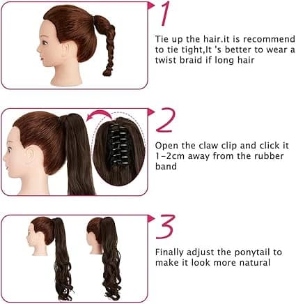 DILLARDS Clip-In Ponytail Hair Extension 61 cm Medium Brown
