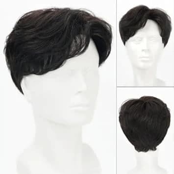 DILLARDS Men’s Heat Resistant Synthetic Wig Black