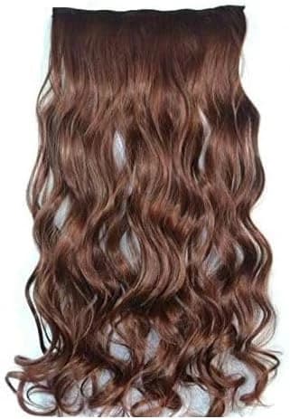 DILLARDS Long Wavy Clip-In Hair Extension Burgundy Brown 5 Clips
