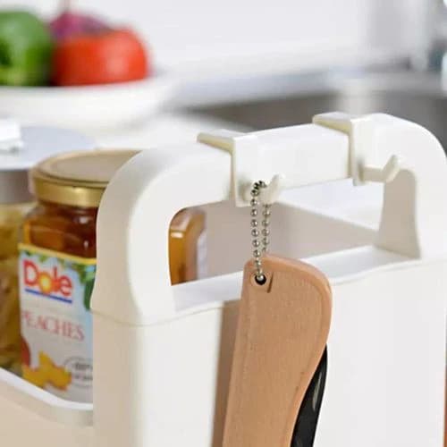 3-Tier Storage Shelf for Kitchen & Bathroom – White & Beige