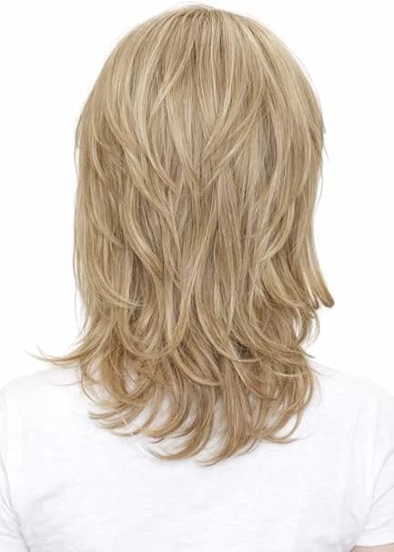 Ombre long blonde wig with highlights and side bangs – natural hairstyle wig 