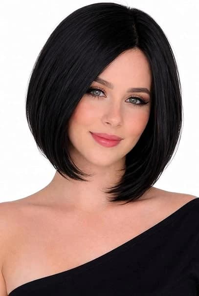 Short straight bob wig black wigs for women fashion.