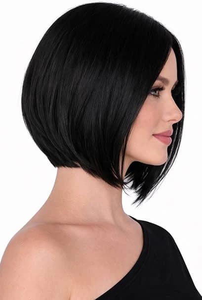 Short straight bob wig black wigs for women fashion.