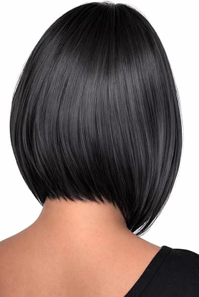 Short straight bob wig black wigs for women fashion.