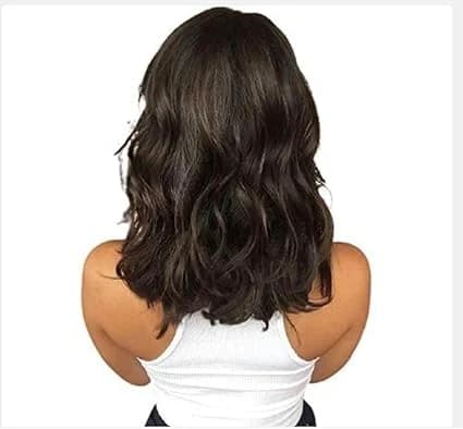 Natural short wavy dark black wig fashion bob wigs for women.